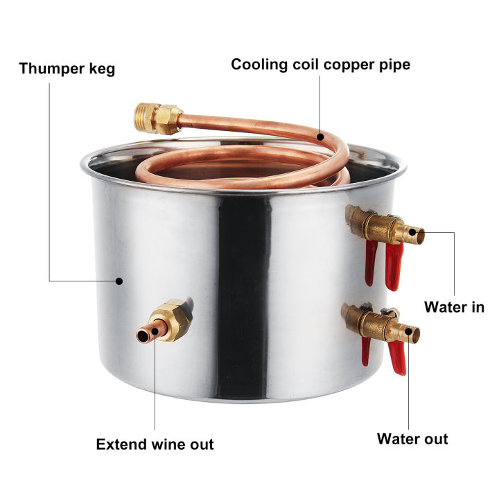 เครื่องกลั่นน้ำทองแดง2-3-5-8gal-เอทานอลแสงจันทร์สำหรับไวน์ที่ต้ม