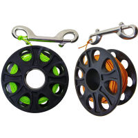 30M Scuba Diving Finger Spool Reel พร้อม Double End Snap สำหรับถ้ำซากดำน้ำดำน้ำดูปะการัง