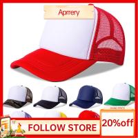 APRRERY บุรุษสตรี หมวกฤดูร้อน หมวกแบน ปรับได้ หมวก trucker หมวกเบสบอล Sunhat หมวกแก๊ป