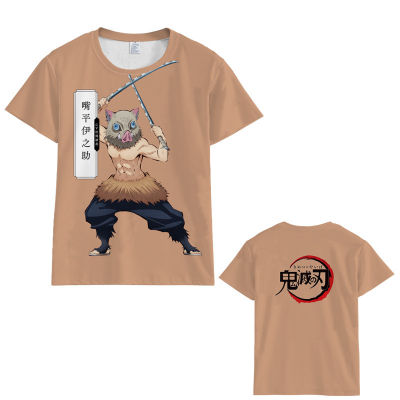 เสื้อยืดคอก ลมแขนสั้นพิมพ์ลาย Demon Slayer สําหรับผู้ชาย