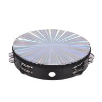 Tambourine Handheld Drums 8-Inch Double Jingle Sound Reflective Tambourine Musical Instrument Children KTV Party