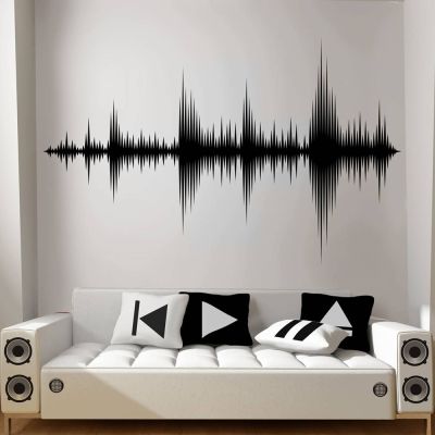 Audio Wave Wall Decal Sound Wave Art Vinyl Sticker Recording Studio Music Producer Room Decor Wallpaper Large Size E211