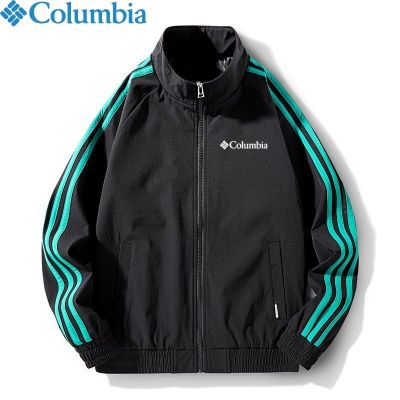 Columbia  เสื้อแจ็กเก็ตกีฬาสำหรับผู้ชายและผู้หญิงเสื้อแจ็คเก็ตลำลองแฟชั่นเสื้อกันลมแบบบางสำหรับฤดูใบไม้ร่วงสามเสื้อลาย