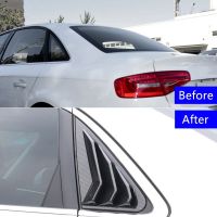 New Product Carbon Fiber Color Rear Window Triangle Panel Decoration Cover Shutters Sticker For Audi A4 B8 2009-2016 Car Styling Accessories