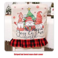 Christmas Chair Back Cover Cartoon Chair Slipcover Decoration Comfortable Durable Anti Slip Reusable for Holiday Festival Party