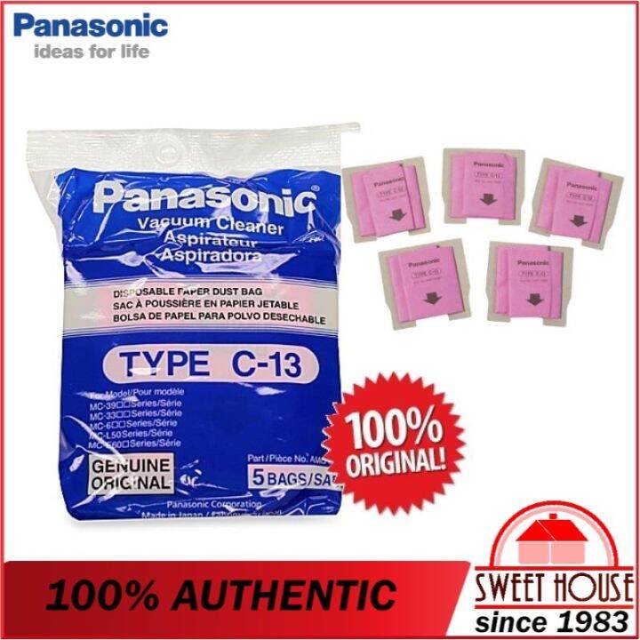 5 x PANASONIC TYPE C13 Vacuum Cleaner Filter DUST BAG ORIGINAL parts