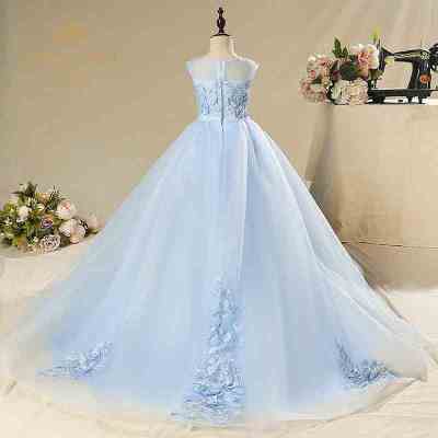 Luxury Girls Christmas Dress for Wedding and Party Gown Holy Communion Princess Dress Elegant Appliques Flower Girl Prom Costume