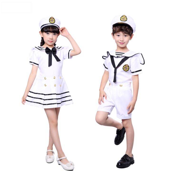 Kids Costumes for Navy Sailor Uniform Hat Halloween Cosplay Girls Party ...