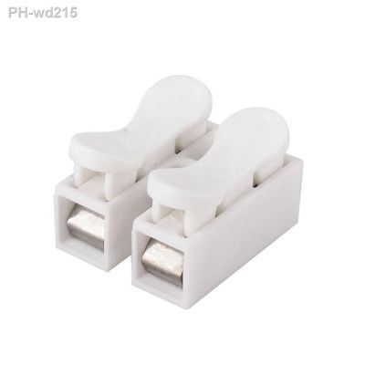 10pcs 10A Spring Wire Quick Connector 2 Hole Electrical Crimp Terminals Block Push-In Screwless Wire Connector Cable Clamp