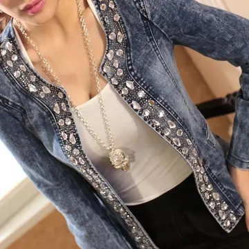 diy diamond jean jacket｜TikTok Search