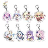 QIXING Trinkets Kawaii คอสเพลย์ Gawr Gawr Gawura Ami Mio Mio Murasaki Hollive Keyring Hololololive Key Chain พวงกุญแจจี้มะกอก