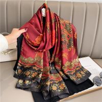 Print Silk Feeling Shawl Hijab Women Scarf 2023 Brand Beach Stoles Bufanda Female Summer Head Wraps Foulard Pashimina Echarpe