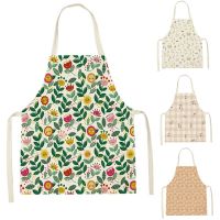 Nordic Simple Apron Clouds  Home Cooking Baking Kitchen Aprons  Fruit Leaves Coffee Shop Pinafores Cleaning Accessory 68-55cm Aprons