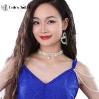 hot【DT】 Rhinestone Choker Belly Costume Accessory Dancer Show Jewelry Sparly Necklace Adjustable Chain