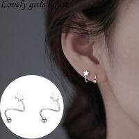 vMini Star Heart Silver Stud ต่างหูสำหรับผู้หญิงกระดูกหูหัวเข็มขัดหมุนต่างหูสำหรับผู้หญิงเครื่องประดับ Gift