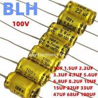 2PCS Audio frequency electrolytic capacitor axial horizontal NP 100V 1UF 1.5UF 2.2UF 3.3UF 4.7UF 5.6UF 6.8UF 8.2UF 10UF 15UF