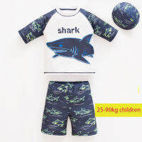 Fat Boy Shark Swimsuit Kids 3-piece Set of Teen Students Plus Fat increase Childrens Large Size Sunscreen Baby Bathing Suit