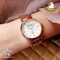 AMERICA EAGLE นาฬิกาข้อมือผู้หญิง สายสแตนเลส รุ่น AE110L - PINKGOLD/PEALWHITE