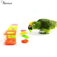 NANRUO Finch Lovebird Parakeet นกแก้วการฝึกอบรมการศึกษาแบบโต้ตอบนกแก้วสีแยกกระปุกออมสินของเล่นรูปนก