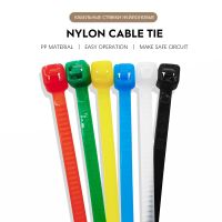 Colorful 100pcs Cable Tie Black White 4x200 Assorted Self-Locking Nylon Ties 3x80/100/120/150 Loop Wire Wrap Zip Tie Cable Management