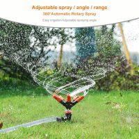 360° Rotating 5 Nozzles Lawn Sprinkler Automatic Garden Water Sprinklers Nozzle Adjustable Lawn Irrigation Watering Tools