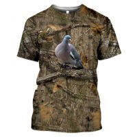 Camouflage hunting animals wild Pigeon 3D T-shirt summer leisure mens T-shirt fashion street womens pullover short sleeve