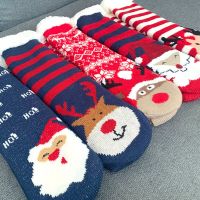 Christmas Fuzzy Slipper Socks Womens Floor Sock Soft Female Shoes Home Indoor Christmas gifts Silicone Non-slip Grip Floor Sock Socks Tights