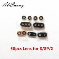 AliSunny 50pcs Back กล้อง เลนส์ สําหรับ iPhone 8 Plus X XR XS Max XSM ฝาครอบลูกเบี้ยวด้านหลัง Ringer Frame Cap Seal Glass Len Bracket Parts