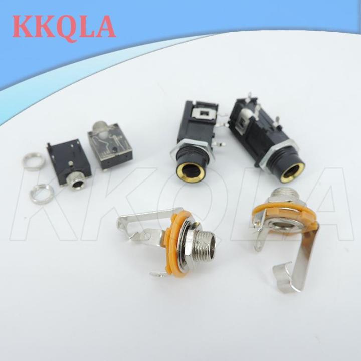 qkkqla-pj-series-headphone-pcb-mount-female-jack-socket-6-35mm-6-5-1-4-3-5mm-audio-video-connector-pj-612a-pj-324-earphone-adapter