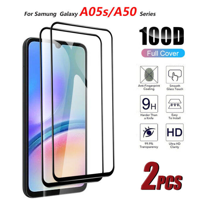 2pcs 100D Full Cover black edge toughened glass For Samsung Galaxy A05s ...