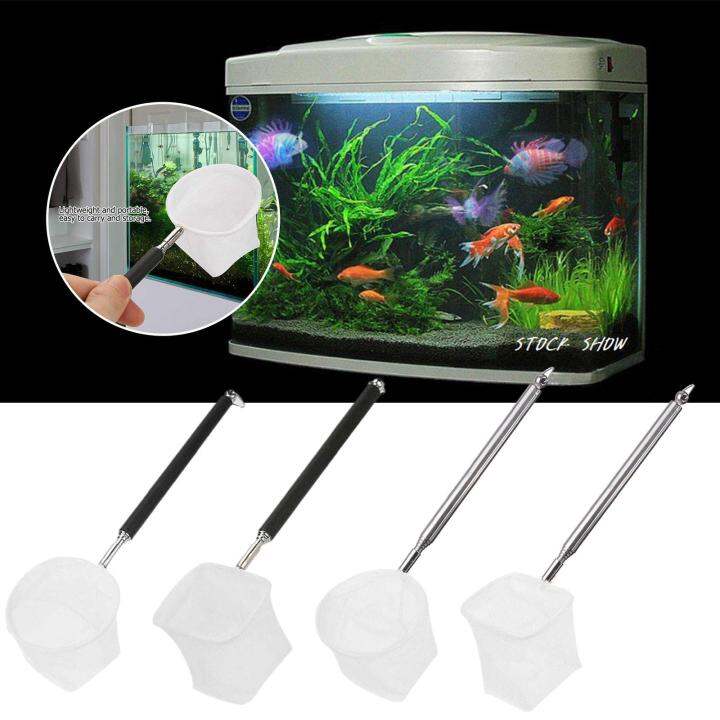 Small Fish Fishing Net Fish Tank Net Pocket Retractable Stainless 3D