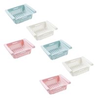 6Pcs Fridge Storage Box,Fridge Shelf Holder Storage Box Pull-Out Drawers Fresh Spacer Layer Storage Rack