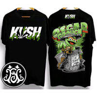 2023 KUSH T-SHIRT แขนสั้นพิมพ์ลายหน้าและหลังดีไซน์ใหม่ปี 2023 ไม่จำกัดเพศ แนวย้อนยุค cotton t-shirt