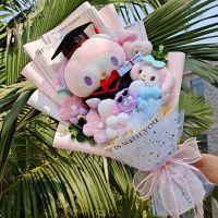 Sanrio Kuromi Cinnamoroll การ์ตูนสุดฮิตพร้อมหมวกรับปริญญาดอกไมฝีมืออนิเมะวันวาเลนไทน์จบการศึกษาของขวัญสำหรับสาวๆ