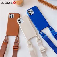 Soft Silicone Chain Necklace Lanyard Phone Case For iPhone 14 Plus 13 12 11 Pro Max Mini X XS XR 8 7 Neck Strap Rope Cord Cover