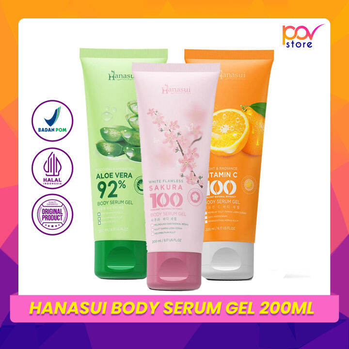 HANASUI Body Serum Gel 200mL Aloe Vera Sakura Vit C |POV Store | Lazada ...