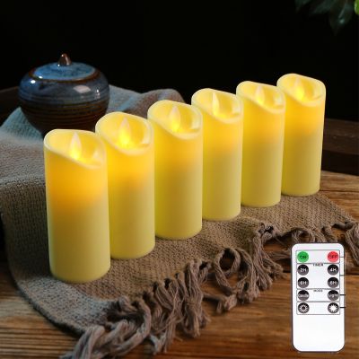 【CW】 1 or 2 Pieces Dancing CandlesBattery Operated Pillar Candle