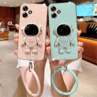 เคสโทรศัพท์ Infinix Hot30 Hot30i Hot30 Playเล่นกับนักบินอวกาศขาตั้งซิลิโคนและที่วางกำไลข้อมือกลมสีลูกกวาดปลอกอ่อน เคสInfinix Hot 30 Play ฝาครอบโทรศัพท์