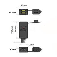 อะแดปเตอร์ SAE เป็น USB พร้อมโวลต์มิเตอร์ปลั๊กถอดรถจักรยานยนต์พร้อมที่ชาร์จ USB คู่กันน้ำสำหรับรถจักรยานยนต์รถยนต์เรือ Marine