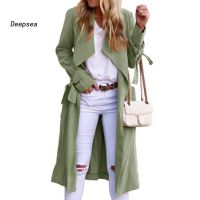 DPA Trench Coat Autumn Jacket Mid-calf Length Warm Winter Coat Loose for Office