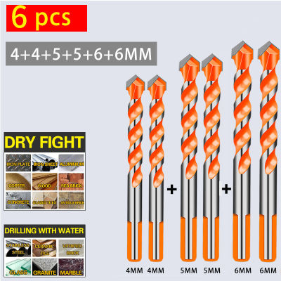 10pcs 6mm Multifunction Drill Bits Set Ceramic Wall Tile Marble Glass Punching Hole Saw Drilling Bits Working For Power Tools