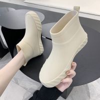 CODwuyan8340 Korean Fashion Rain Boots Women Short Rain Boots Water Shoes Low-cut Non-slip Rubber Shoes