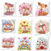 Cartoon Fox Animal Decorative Cushions Pillowcase Polyester Cushion Cover Throw Pillow Sofa Decoration Pillowcover