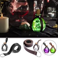 【HOT】卐❈♦ Witch Dark Bottle With Leather Holder Accessory Costume Decoration Flask Po P8R3