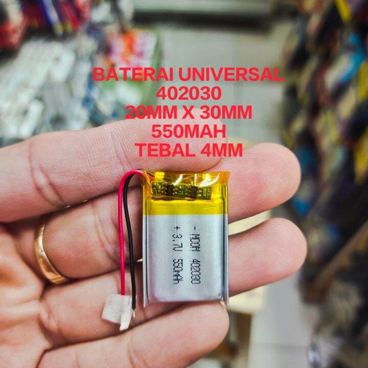 Baterai headset bluetooth 402030 ukuran 20mm x 30mm 550mah battery
