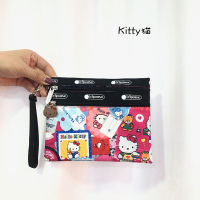 LeSportsac จัดส่งฟรีกระเป๋าผ้าของ Jia Lishi Bao กระเป๋าสายคล้องมือผู้หญิงกระเป๋าถือสองซิปกระเป๋าเครื่องสำอางกระเป๋าใส่เหรียญ