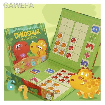 ₪♟Permainan Montessori Anak-Anak Dinosaurus Magnetik Buku Aritmatika Matika Matika Penambahan