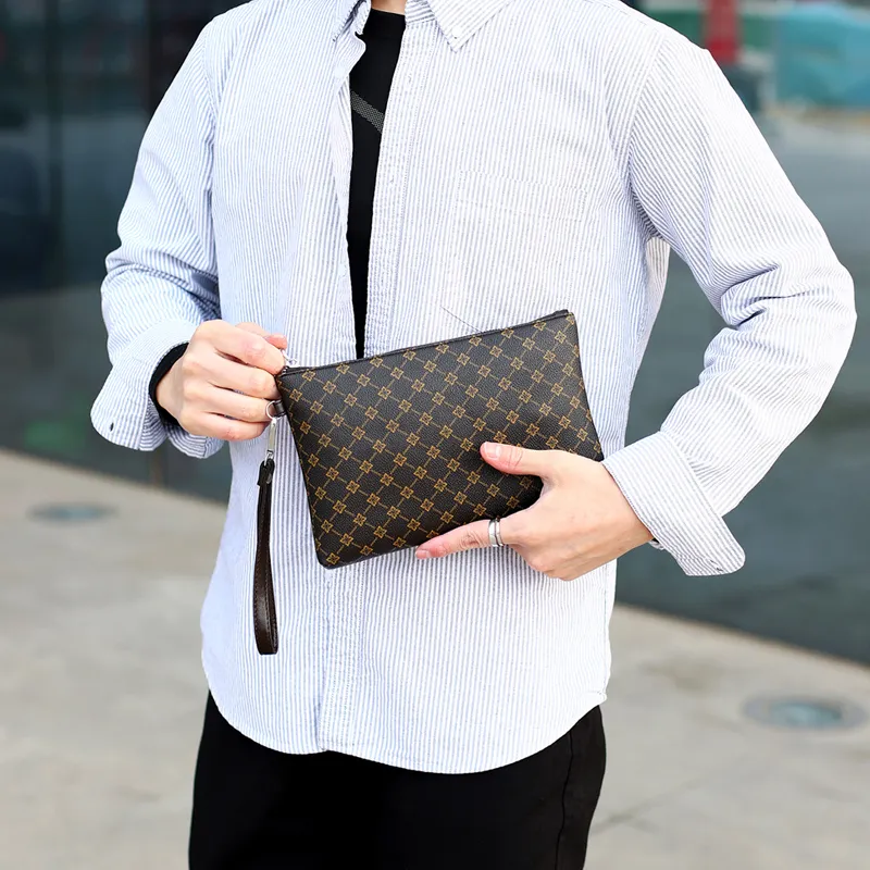 Men Clutch Bag 2023 New Long Wallets Fashion Print 3 Sizes Man Clutches Purse Business Male Mobile