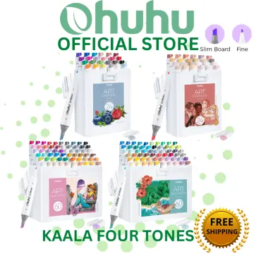 Ohuhu Kaala Four Tones Slim Broad and Fine Dual Tips Alcohol Art