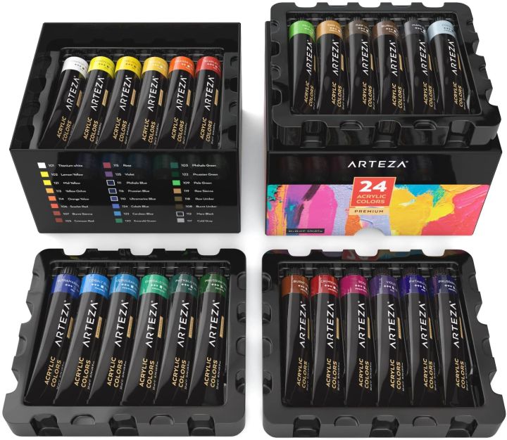 Arteza Acrylic Paint Set of 12 - 22ml Tubes